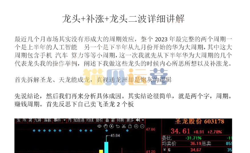 【偏执短线】2024圈内教学文档-猫爪运营资源站