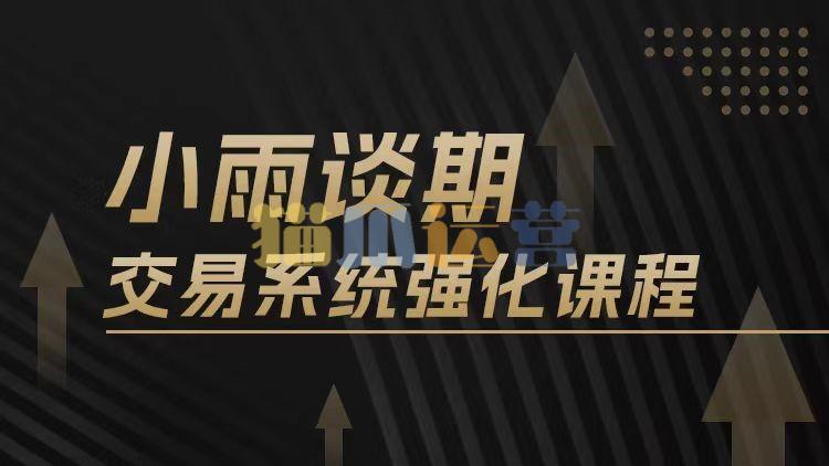 【期货课程】小雨谈期2024年强化课交易系统训练营-猫爪运营资源站
