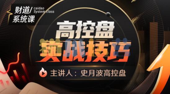 史月波 高控盘实战技巧-猫爪运营资源站