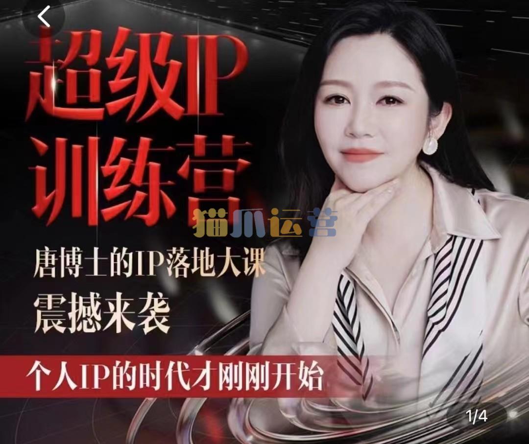 唐博士的IP大课超级IP训练营,IP落地大课震撼来袭,个人IP的时代才刚刚开始,素人变网红的可行性方案-猫爪运营资源站