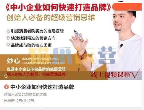 妙心--中小企业如何快速打造品牌,创始人必备的超级营销思维-猫爪运营资源站