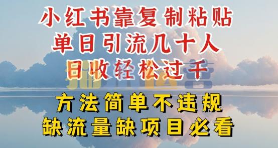 小红书靠复制粘贴单日引流几十人目收轻松过千,方法简单不违规【揭秘】-猫爪运营资源站