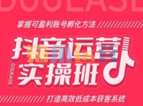 抖音运营实操班,掌握可盈利账号孵化方法,打造高效低成本获客系统-猫爪运营资源站