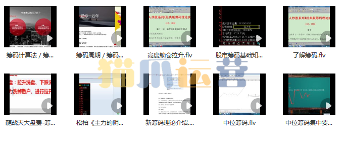 筹码理论视频教学教程11讲(百家争鸣)-猫爪运营资源站