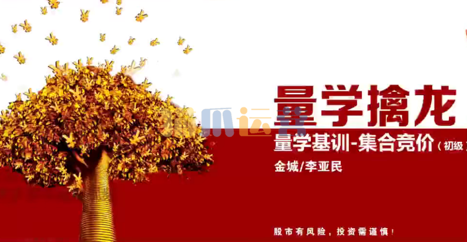 量学云讲堂金城李亚民集合竞价课程4集-猫爪运营资源站