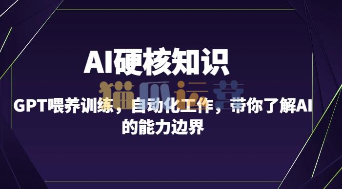 AI硬核知识-GPT喂养训练,自动化工作,带你了解AI的能力边界(10节课)-猫爪运营资源站