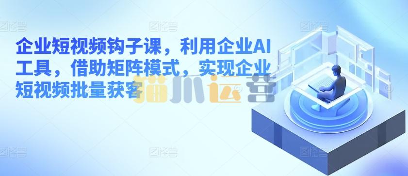 企业短视频钩子课,利用企业AI工具,借助矩阵模式,实现企业短视频批量获客-猫爪运营资源站