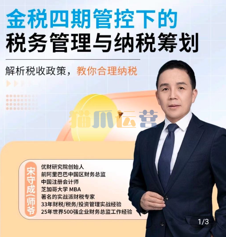 师爷・金税四期管控下的税务管理与纳税筹划-猫爪运营资源站