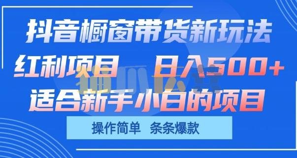 抖音橱窗带货新玩法,单日收益几张,操作简单,条条爆款【项目拆解】-猫爪运营资源站
