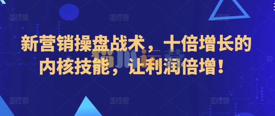 新营销操盘战术,十倍增长的内核技能,让利润倍增!-猫爪运营资源站