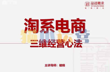 淘宝电商三维经营心法:电商运营和电商老板必看课-猫爪运营资源站