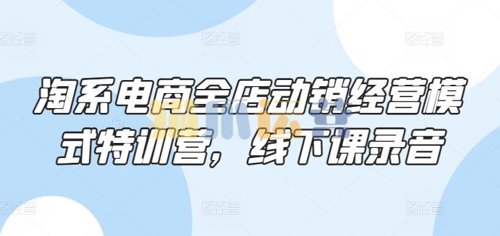 淘系电商全店动销经营模式特训营,线下课录音+文档资料-猫爪运营资源站