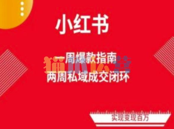 爆款小红书免费流量体系课程(两周变现),小红书电商教程-猫爪运营资源站
