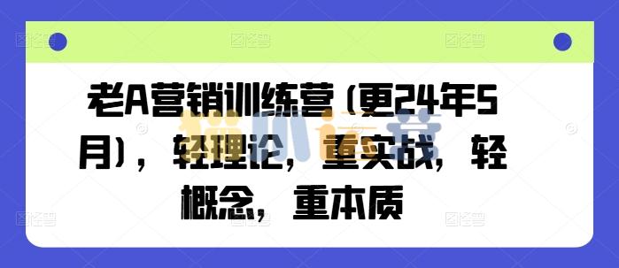 老A营销训练营(更24年5月),轻理论,重实战,轻概念,重本质-猫爪运营资源站