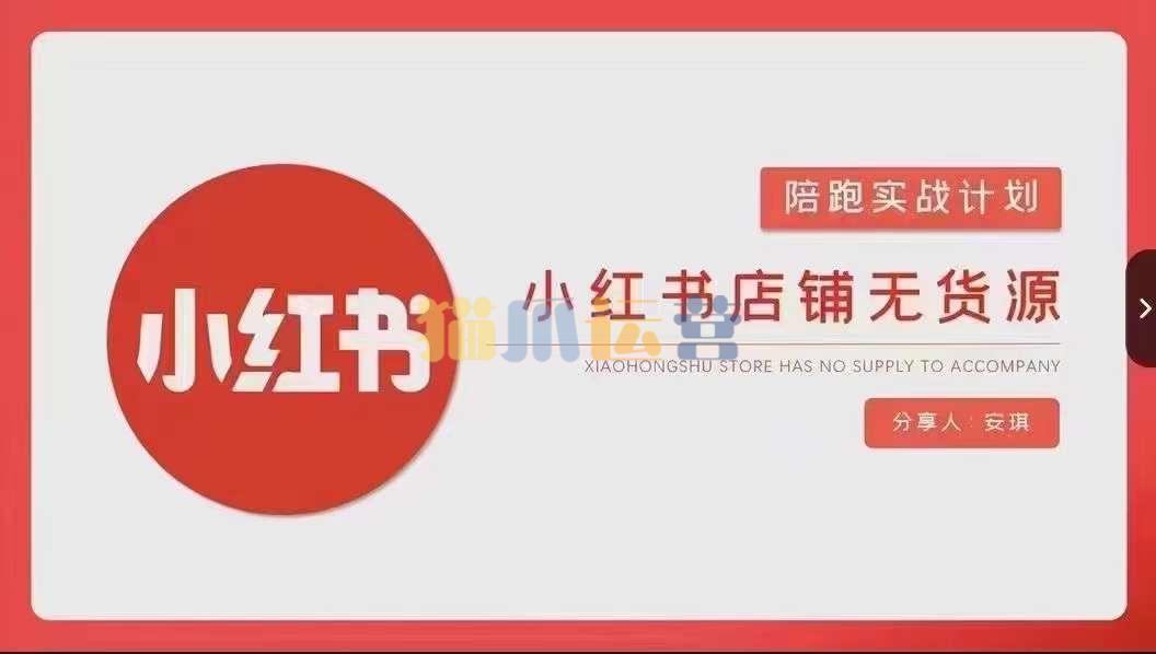 安琪-小红书店铺无货源实战,开店到售后全流程操作-猫爪运营资源站