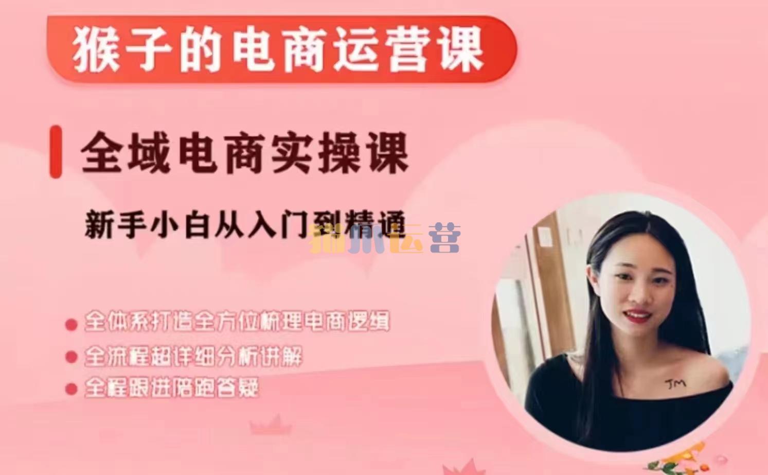 猴子电商小红书电商运营课,从入门到精通,全域电商实操课-猫爪运营资源站