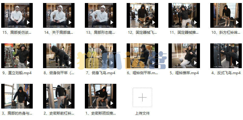 【健身健美】廖剑锋肩部训练教学视频-猫爪运营资源站