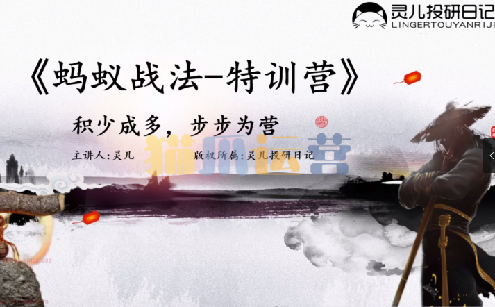 灵儿《蚂蚁战法》7天套利特训营-猫爪运营资源站