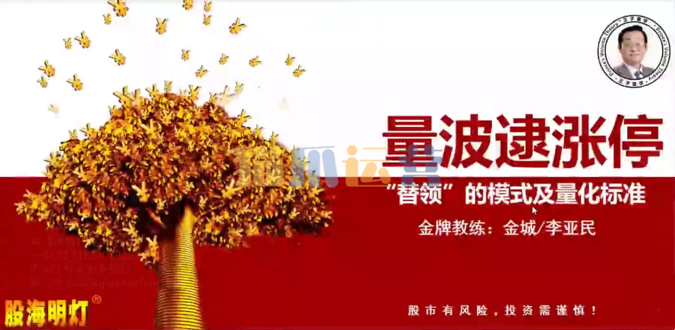 量学大讲堂金城李亚民量学擒龙伏击龙头第37期14段位课-猫爪运营资源站