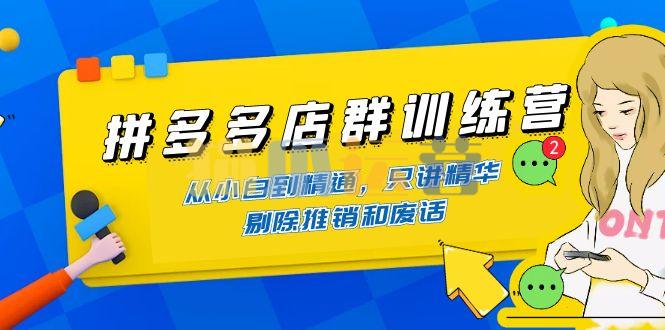 拼多多店群训练营,课程从基础到运营,只讲精华,剔除推销和废话-猫爪运营资源站