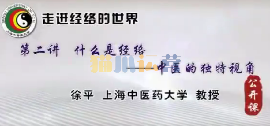 走进经络的世界-上海中医药大学【徐平】-猫爪运营资源站